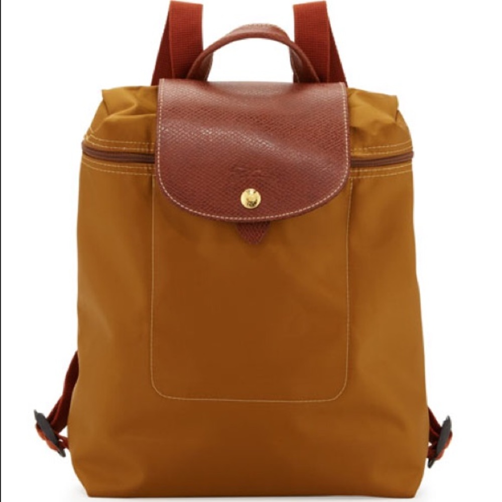 Longchamps Camel colored backpack